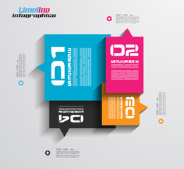 Infographic design template with paper tags.