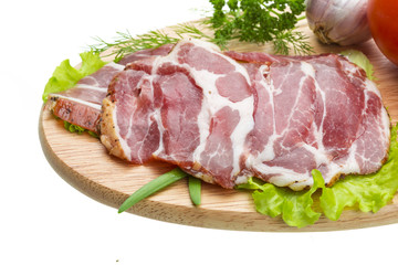Fototapeta premium Bacon with vegetables