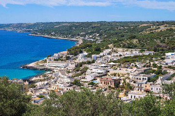 Naklejka na ściany i meble Panoramic view of Castro. Puglia. Italy.