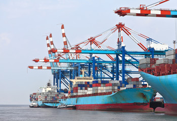 Fototapeta premium Containerterminal in Bremerhaven