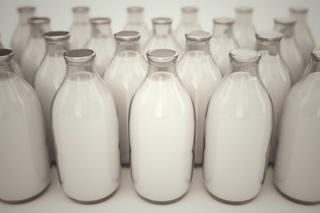 Milk bottles.