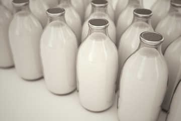 Milk bottles.