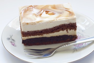 Tasty chocolate and cappucino cake