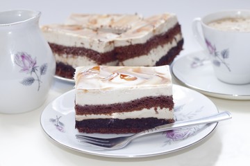 Tasty chocolate and cappucino cake