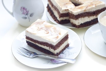 Tasty chocolate and cappucino cake