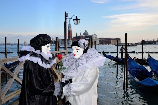 Romantic masks in Venice