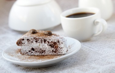 Cake and cup of coffee