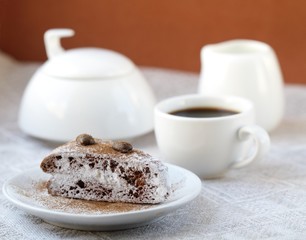 Cake and cup of coffee