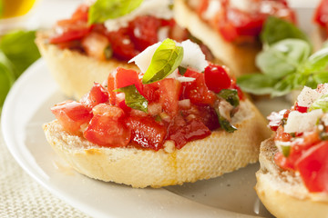 Homemade Tomato and Basil Bruschetta