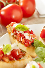 Homemade Tomato and Basil Bruschetta