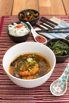 Asian soup with shrimps