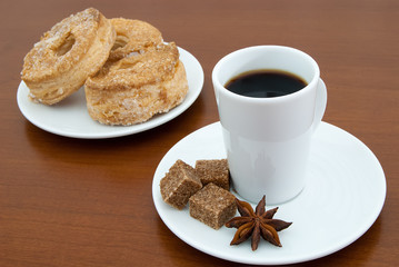 coffee cup and puff pastry