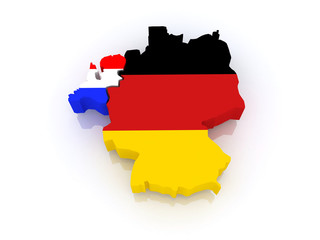 Fototapeta premium Map of Germany and the Netherlands.