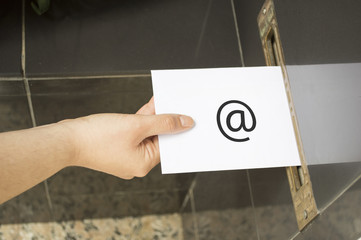 hand and Email Symbol