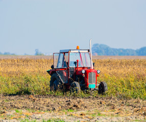 Tractor in field