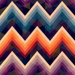 Foto op Plexiglas Zigzag naadloze retro zigzagachtergrond