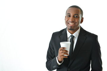 Businessman Holding Beverage