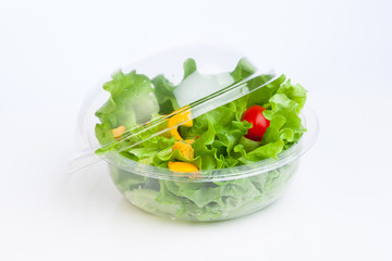 fresh vegetables salad in plastic container © nikkytok