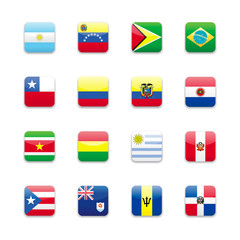 South America flags round icon