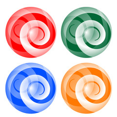 four abstract ball with spiral