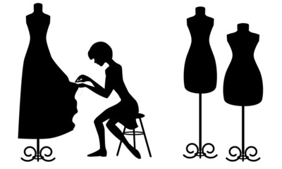 Silhouettes designer and mannequins