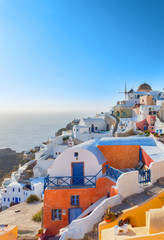 Greece Santorini island in Cyclades, traditional white washed vi © korpithas