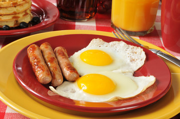 Sausage and eggs