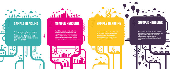 Banners with numbers. Vector illustration.