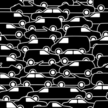 Seamless pattern with cars. Vector illustration.