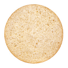 Hamburger bun on a white background. View from the top