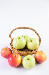 Guava apple in the basket on white background