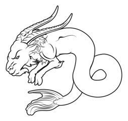 Stylised sea goat illustration