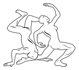 Stylised dancers illustration