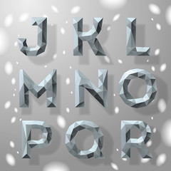 Naklejka premium Grey fractal geometric alphabet, vector Eps10 Illustration.