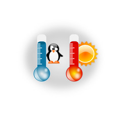 Thermometer hot and cold temperature