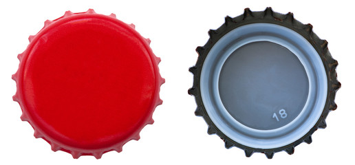 Red Metal Bottle Cap - Both Sides