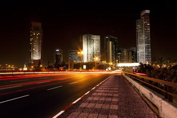 Fototapeta premium Downtown District Entrance at Night