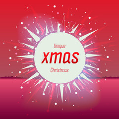 Christmas star on red  background, vector Eps10 illustration.