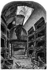 Naklejka premium Ancient Rome - Catacombs : Popes Crypt - View 19th century