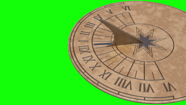 Sundial full day animation (on green screen)