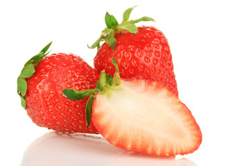 Fresh strawberry isolated on white
