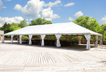 large tent for outdoor activity, party,weddings - obrazy, fototapety, plakaty
