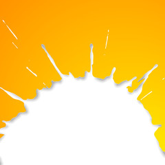 Orange drop over white.