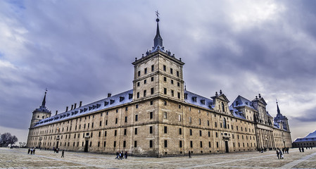 Fototapeta na wymiar El Escorial Monastery panorama corner