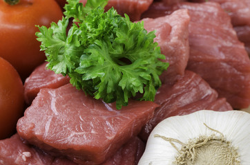 fresh raw meat.