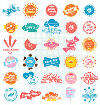 Vector Set: Candy and Sweets Labels