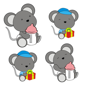 mouse baby diaper cartoon set