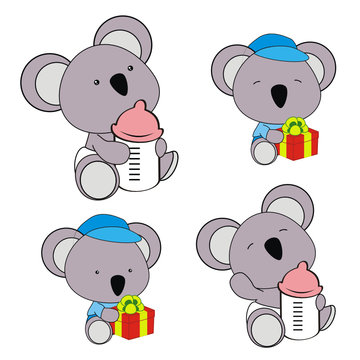 koala baby diaper cartoon set