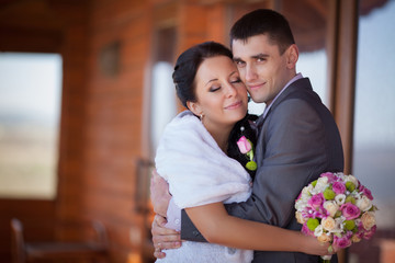 Beautiful bride and groom at wedding day