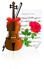Violin with Rose